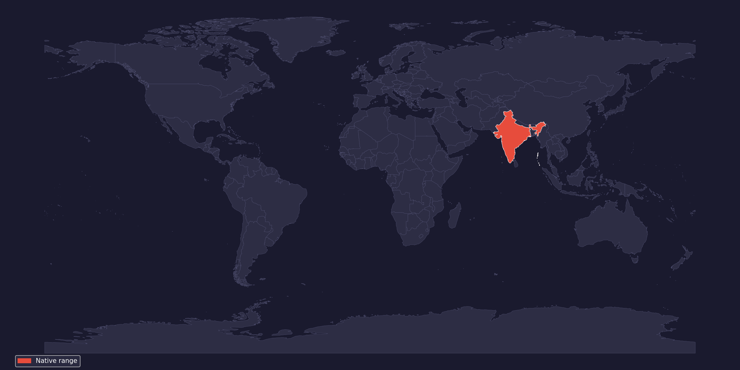 Native range of Cilantica devamatha