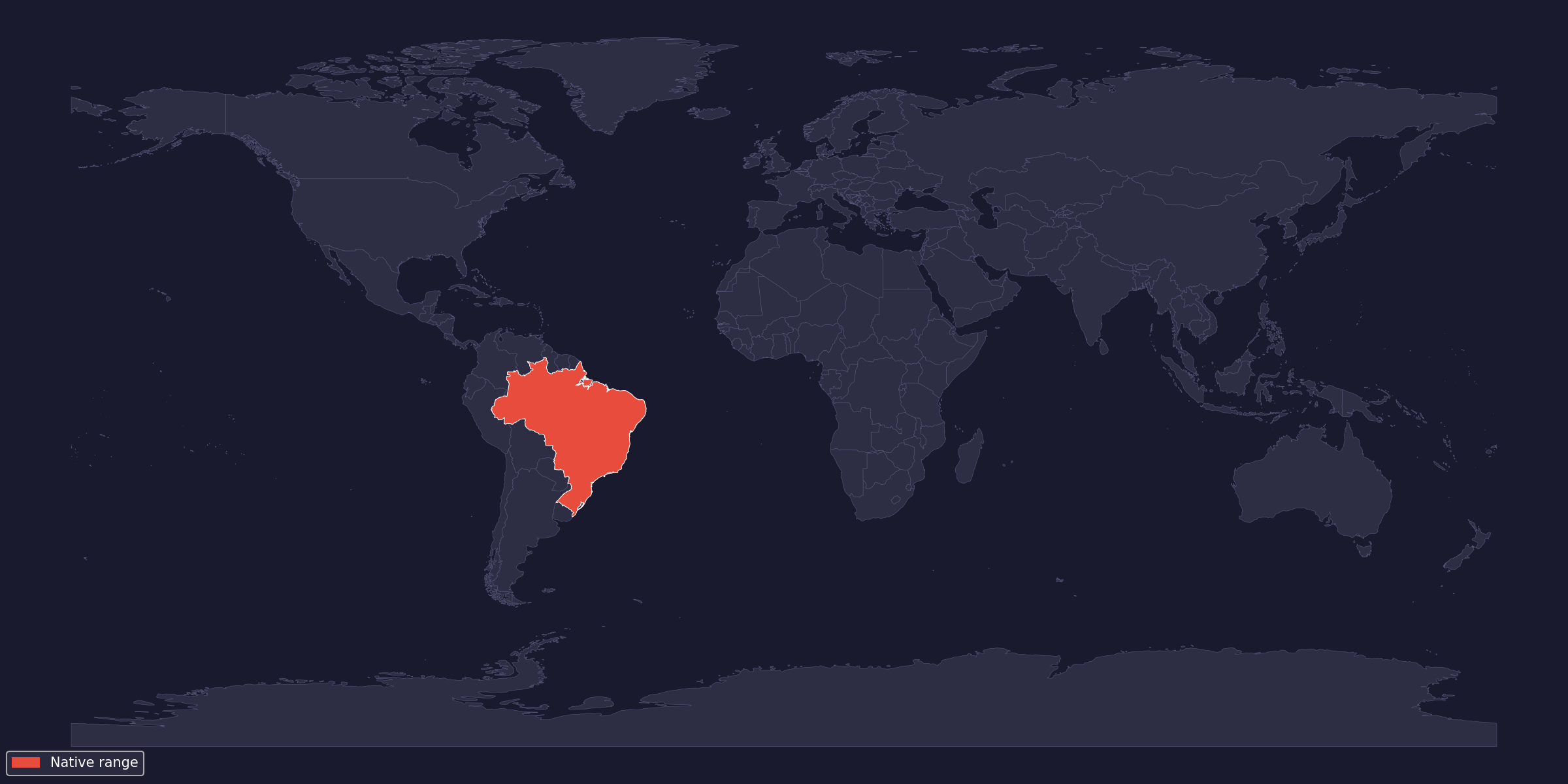 Native range of Typhochlaena seladonia