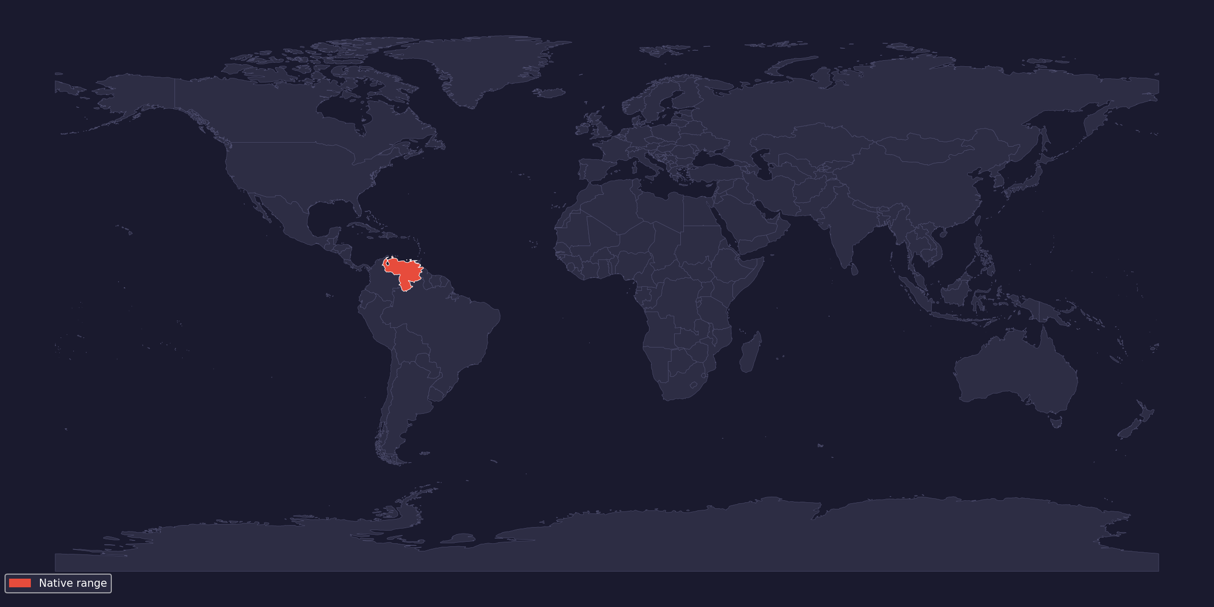 Native range of Xenesthis intermedia